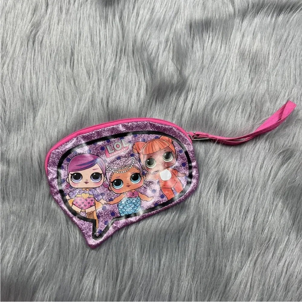 Girls Lol Surprise Pink Glitter Wristlet Purse